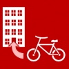 fiets in gebouw rood