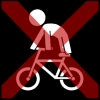 fiets staan kruis rood