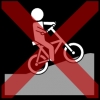 fietsen helling kruis rood