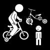fietsen kleuters door grote kinderen