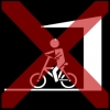 fietsen onder afdak kruis rood