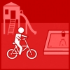 fietsen speelplaats rood
