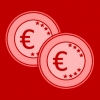 geld munten euro rood