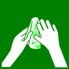 handen vegen serviette groen