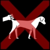 hond staart trekken 3 kruis rood