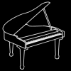 piano vleugel zwart