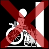 rolstoel bots muur elektrisch kruis rood