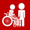 rolstoel bots persoon elektrisch rood