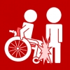 rolstoel bots persoon rood