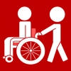 rolstoel duwen rood