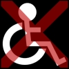 rolstoel symbool kruis rood