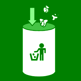 afval vuilnisbak doen groen