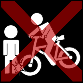 fiets bots persoon kruis rood