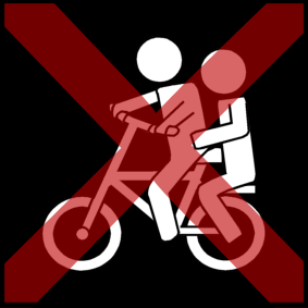 fietsen achterop zitten kruis rood