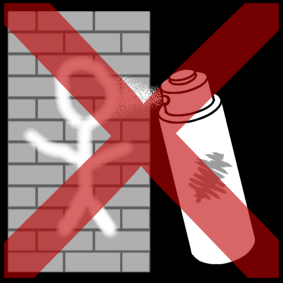 muur graffiti kruis rood