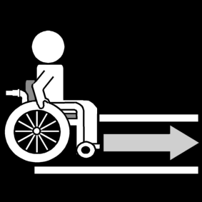 rolstoel tussen lijnen