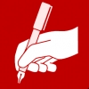 schrijven pengreep rood
