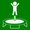 trampoline springen midden groen