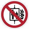 Verboden de lift te gebruiken bij brand